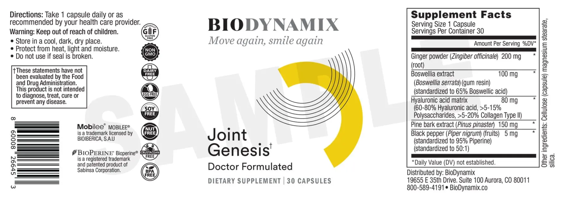 Joint Genesis - supplement facts